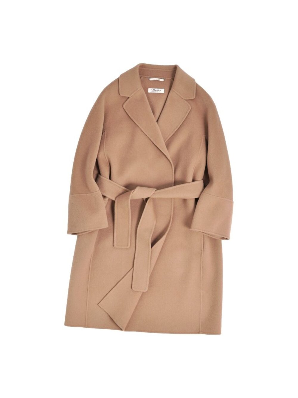 Max Mara Esmax S Coat Longcoat with Belt Cucito Mano Outer Wool Brown